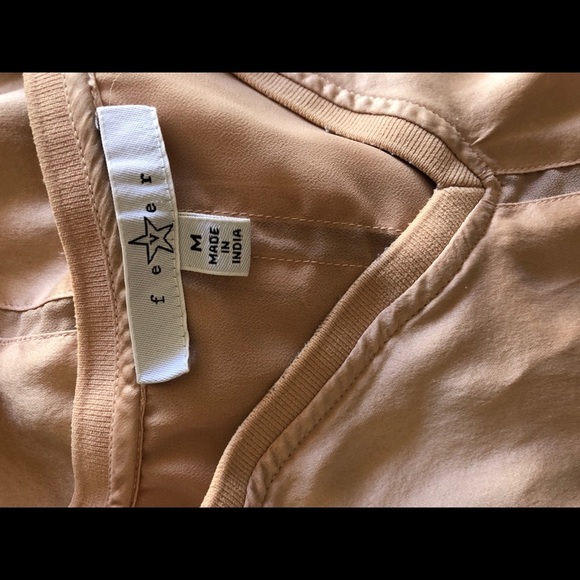 Fever silk top, lined, dusty nude pink color size M - Picture 9 of 10